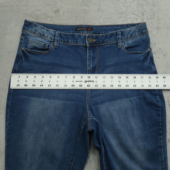 YMI Jeans Women's Size 14 Blue High-Rise Skinny Denim 29" Inseam Distressed - Picture 7 of 16